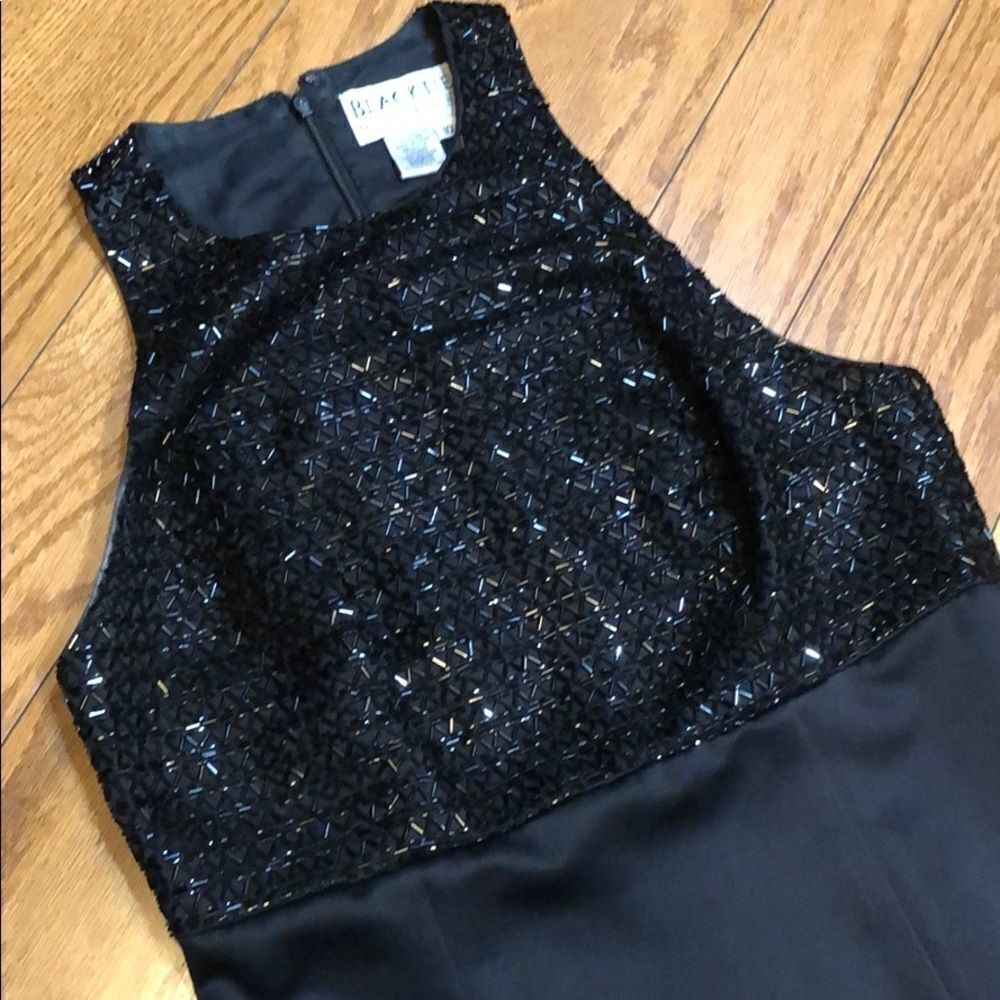 𝅺black Tie Oleg Cassini Embellished Dress Size 10 - Picture 2 of 8